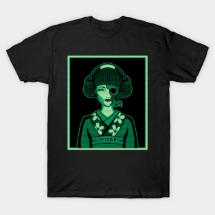 Horror geisha, dead geisha, terror geisha green T-Shirt